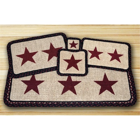 Wicker Weave Placemat- Burgundy Star